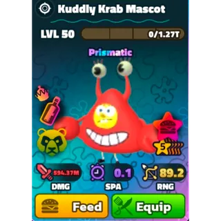 SBTD | 5Star Kuddly Krab Mascot