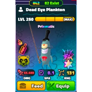 Spongebob Tower Defense | Superstar Dead Eye Plankton rb serial #42