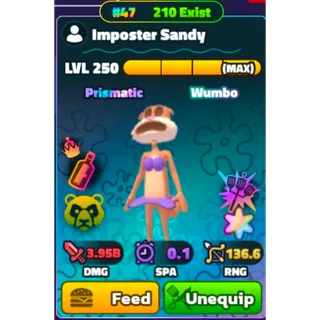 Spongebob Tower Defense | Wumbo Superstar Imposter Sandy Rb Serial #47