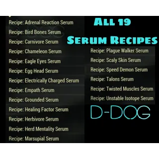 All Serum Recipes 