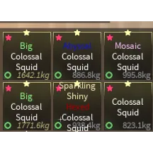 6x colossal squids with random mutations