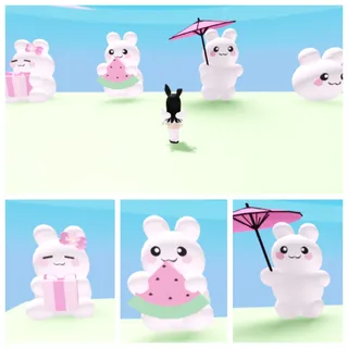 Kawaii Pink Bunny Plushie Pack