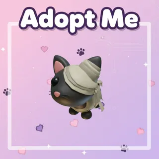 Neon Halloween Black Mummy Cat