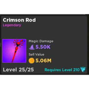 Gear Crimson Rod In Game Items Gameflip - magical rods roblox