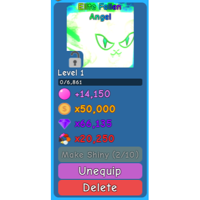 Pet Elite Fallen Angel In Game Items Gameflip - bubble gum simulator elites roblox