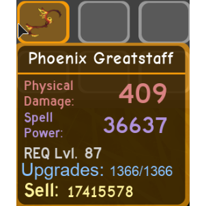 Roblox Dungeon Quest Phoenix Greatstaff