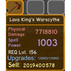 Weapon Lava Kings Warscythe In Game Items Gameflip - lava scythe roblox
