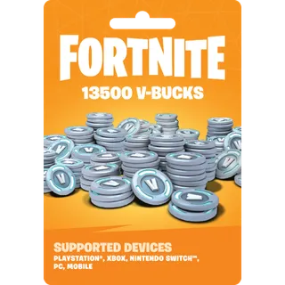 13500 V-BUCKS FORTNITE GIFT CARD INSTANT DELIVERY PC/MAC/SWITCH/XBOX/MOBILE