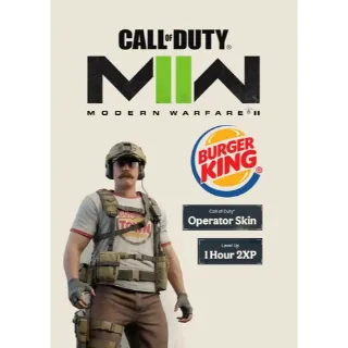 2x MW2 Burger King Skin + 1Hour 2XP