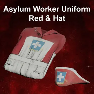 Asylum Worker Uniform Red & Hat