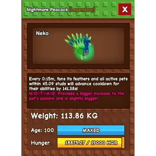 15S COLOSSAL NIGHTMARE PEACOCK 113KG