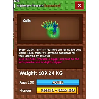 15S COLOSSAL PEACOCK 109KG