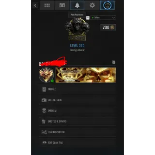 Warzone | Bo6/MW3 account with top250 rewards, dark matter, Prestige Master
