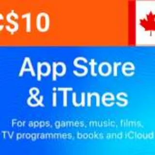 $10,00 Apple/iTunes CAD Immediate delivery