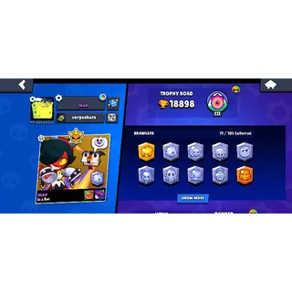 🏆 18K Trophy Brawl Stars Account | 71/105 Brawlers
