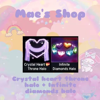 ⭐️ Crystal heart throne halo + infinite diamonds halo 