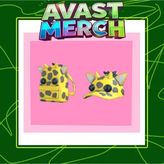 giraffe hat and giraffe backpack