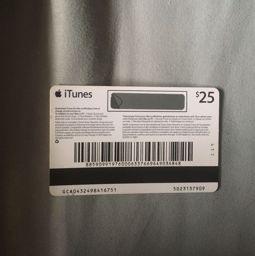 Buy iTunes Gift Card Canada