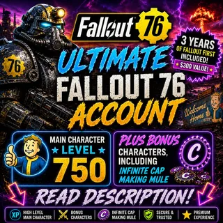 ULTIMATE FALLOUT 76 ACCOUNT LEVEL 750