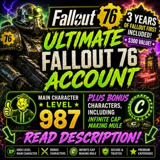ULTIMATE FALLOUT 76 ACCOUNT LEVEL 987