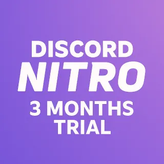 🚀 1x Discord Nitro 3 Months Trial - Premium Features Unlocked! 💎
