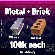 Fortnite STW 100k Brick + 100k Metal | Fast Delivery | Trusted Seller