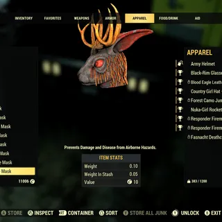 Glowing Jackalope Mask