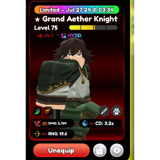 Aether Knight Secret Anime Defenders