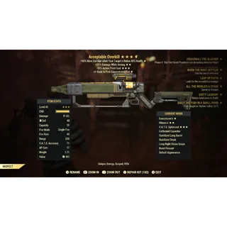Acceptable Overkill +25% DWA -35%LVA