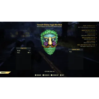Fasnacht Glowing Veggie Man Mask