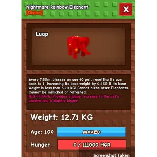 Rainbow Hatched Elephant