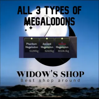 all 3 types of megalodon | Fisch