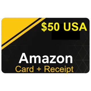 $50.00 Amazon  Auto delivery , Real Card + Receipt