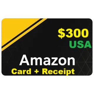 $300.00 Amazon.com  , Auto delivery, Real Card + Receipt