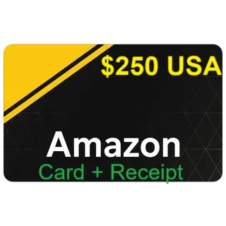 $250.00 Amazon USA,  Auto delivery  Card + Receipt