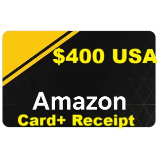 $400.00 Amazon USA,   Card + receipt, 1 hour delivery