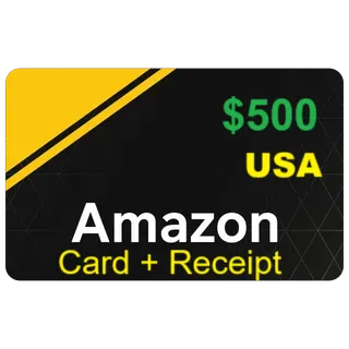 $500 Amazon.com, Card + Receipt