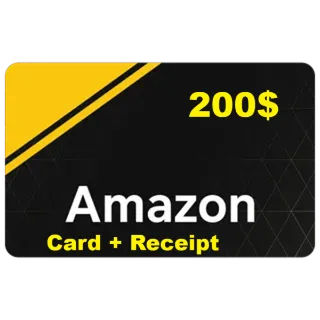 $200.00 Amazon, Auto Delivery, Physical card + receipt