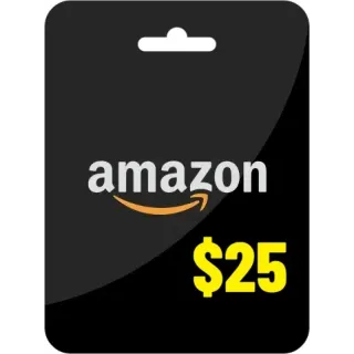 $25.00 Amazon  Auto delivery , Real Card + Receipt