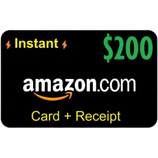 ✅ $200 AMAZON.COM High Quality Card⚡Instant ⚡