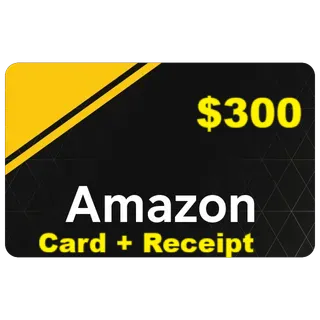 $300.00 Amazon USA  , Auto delivery Real Card + Receipt