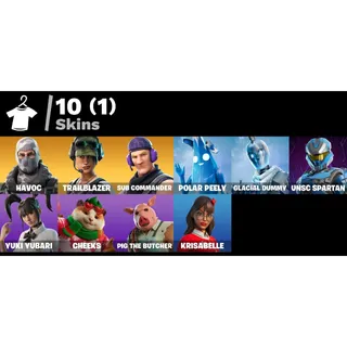[PC/PS/XBOX] 10 SKINS🧥|HAVOC 💥|TRAILBLAZER 🌿|SUB COMMANDER🚁|FREESTYLIN'🎤|UNSC SPARTAN🛡️|POLAR PEELY🐻‍❄️|1100 VB 💰| LEVEL 650🚀