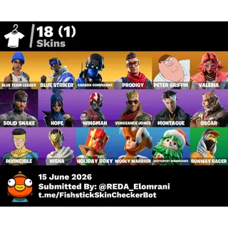 [PC/XBOX/PS] 🔥18 OG SKINS🔥BLUE TEAM LEADER💙BLUE STRIKER⚡CARBON COMMANDO🎮PETER GRIFFIN|SOLID SNAKE🐍LEVEL513|💰350 VB|FULL ACCESS