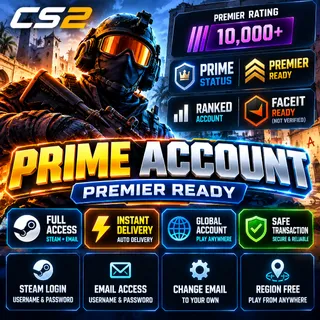 🔥 CS2 Prime | Premier Ready | 10+ Rank| Full Access | Global | Fast Delivery [LS-000192]