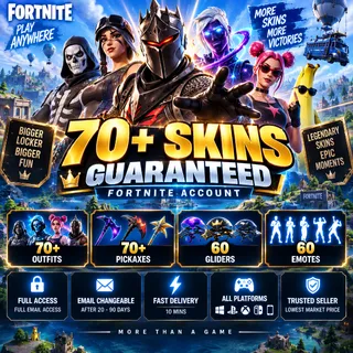 🔥 70+ SKINS GUARANTEED | Fortnite Account | 70+ Pickaxes | Full Access | Fast Delivery | ALL PLATFORMS
