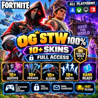 🔥 OG STW 100% GUARANTEED | 10+ Skins | Fortnite Account | Full Access | ALL PLATFORMS | Fast Delivery [LS-000154]
