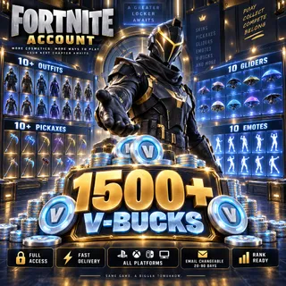 💰 1500+ V-BUCKS | 10+ Skins + 10+ Pickaxes | Fortnite Account | Full Access | ALL PLATFORMS