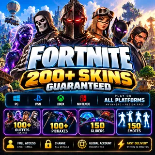 🔥 200+ SKINS GUARANTEED | Fortnite Account | 100+ Pickaxes | Full Access | ALL PLATFORMS | Fast Delivery [LS-000142]