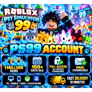 🔥 PS99 ACCOUNT | 1 MILLION GEMS | 150+ DAYS OLD | Full Access | Email Changeable | Fast Delivery [LS-000169]