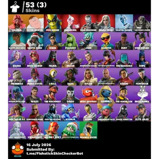 🔥OG Fortnite Account stw 56 Skins | Peter Griffin + Doom + Solid Snake + John Wick | 94 Emotes | FA